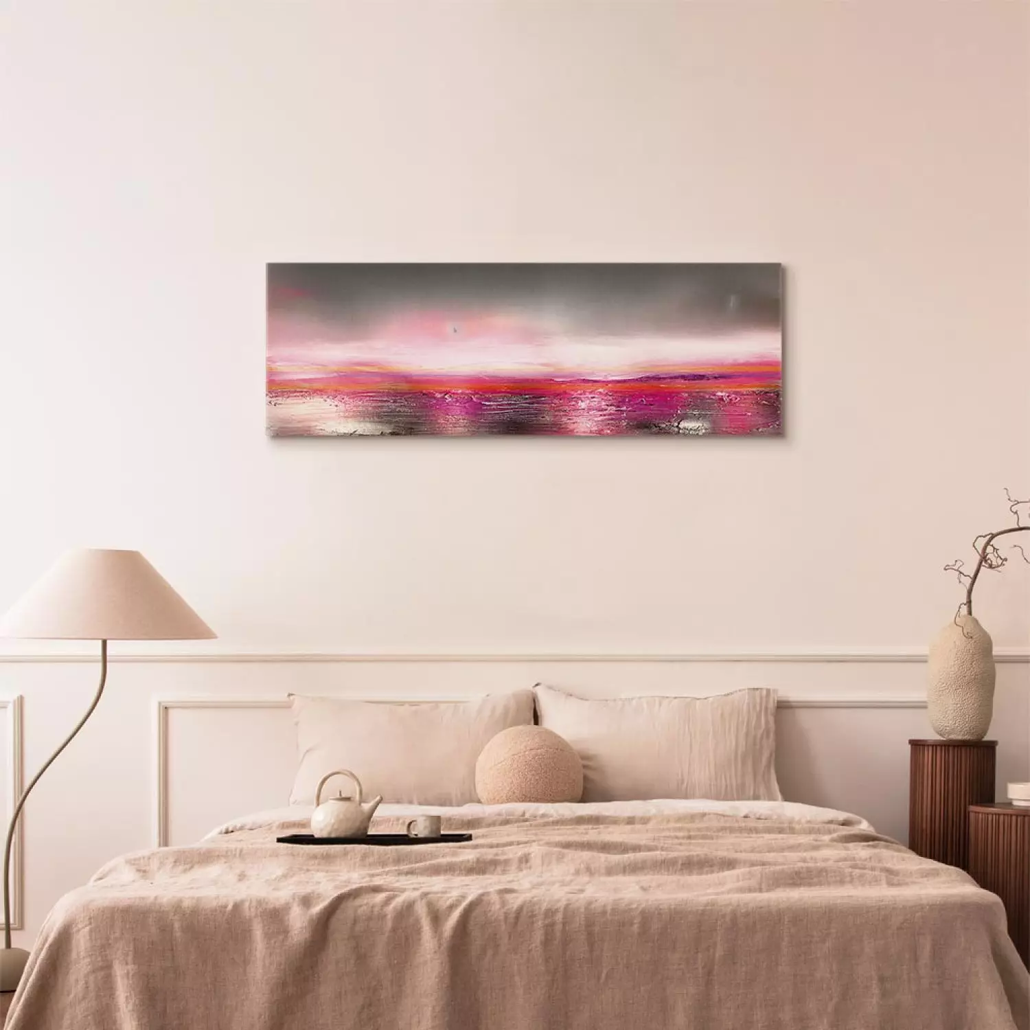 Canvas Abstract Art - Pink World in Artistic Interpretation
