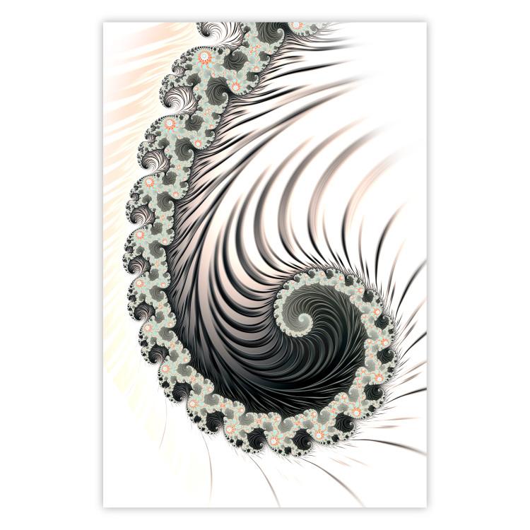 Poster Ecstasy - abstract wave pattern with lashes creating a vortex on a white background