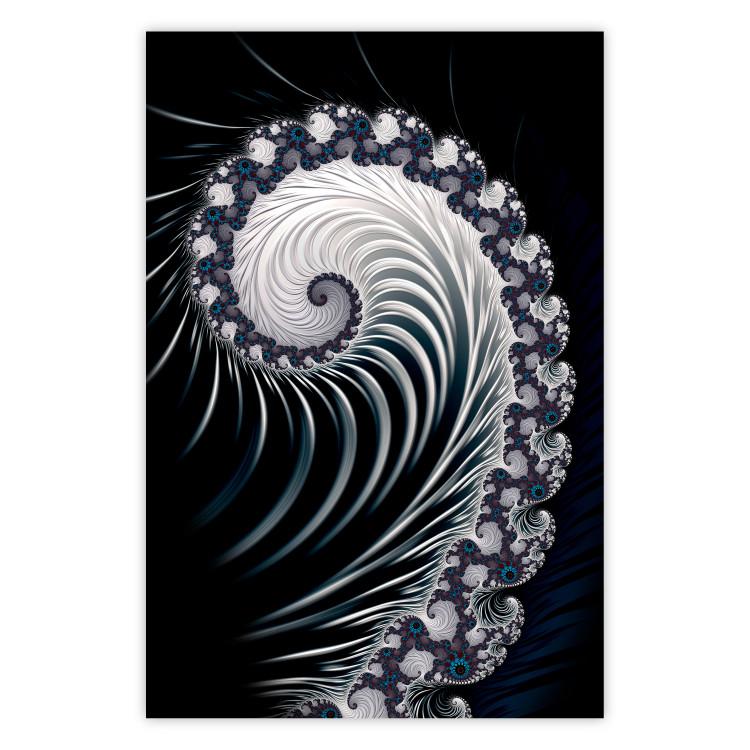 Poster Virus - abstract wave pattern with lashes creating a vortex on a black background