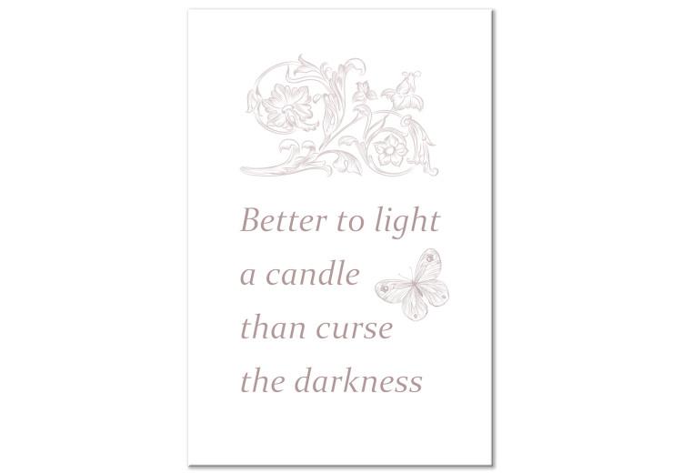 Canvas A light in the tunnel - motivational quote in English with ornaments