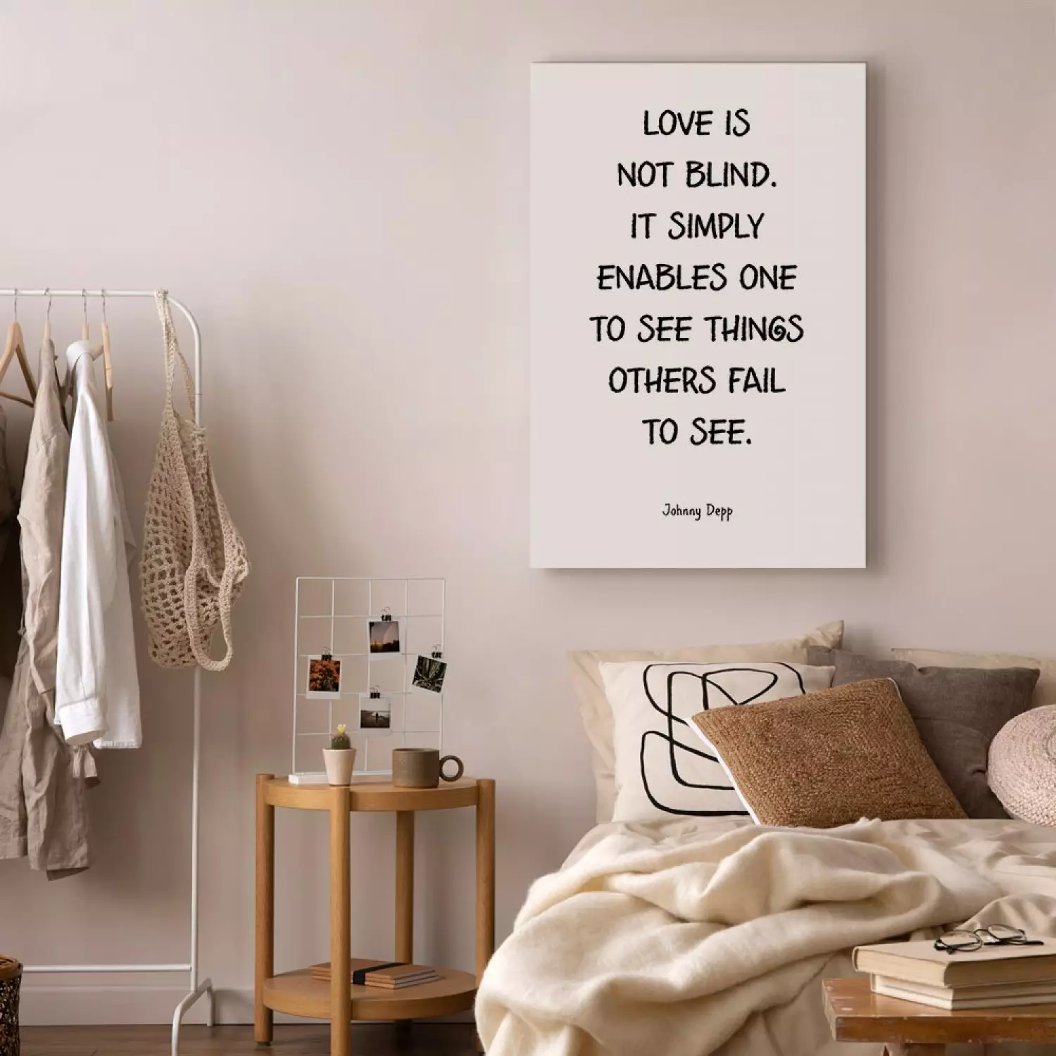 Canvas Print Deeper Look - A quote about love in English on a white  background - bimago, image size:1500x1500