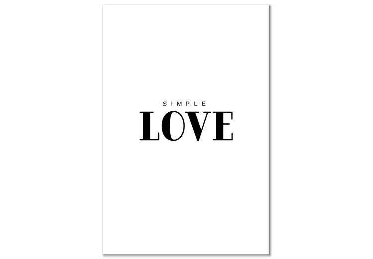 Canvas Just love - minimalist English inscription on a white background