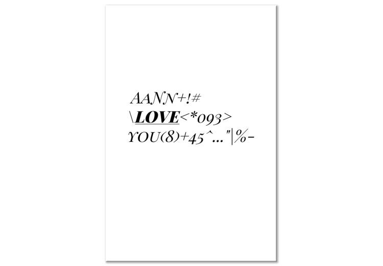 Canvas Mathematical code of love - minimalistic, black and white typography