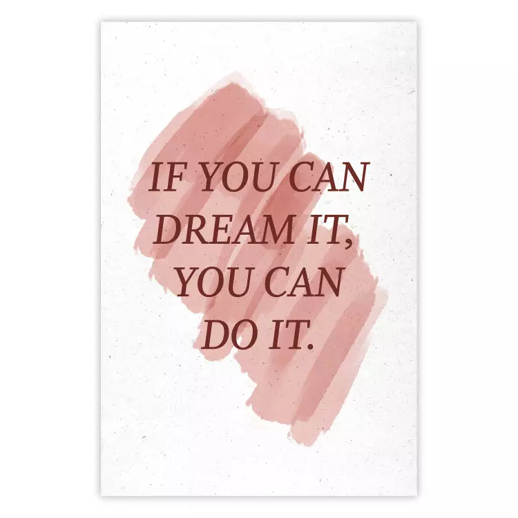 Poster You Can Do It - red English texts on a white background