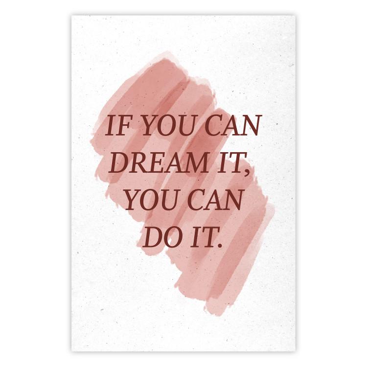Poster You Can Do It - red English texts on a white background