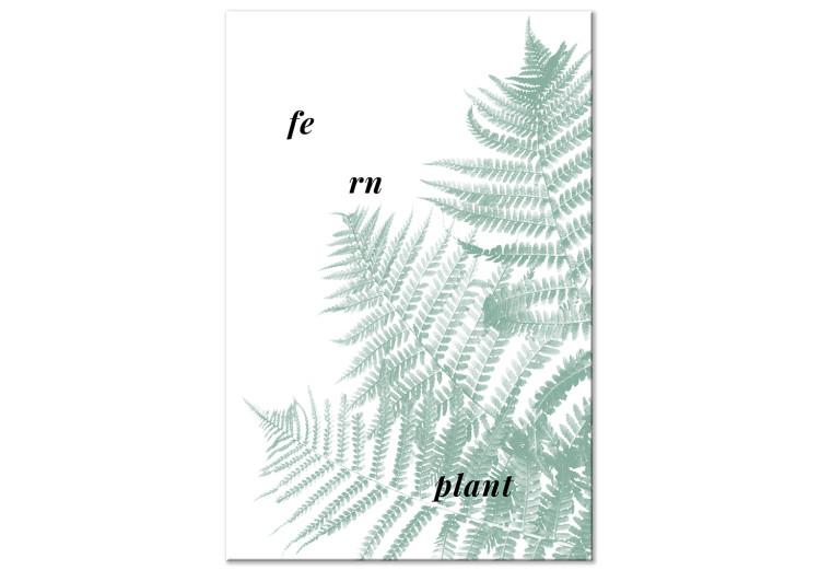 Canvas Fern leaves with inscription - green graphics with black inscription