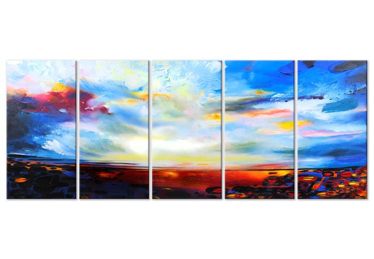 Canvas Colourful Sky (5 Parts) Narrow