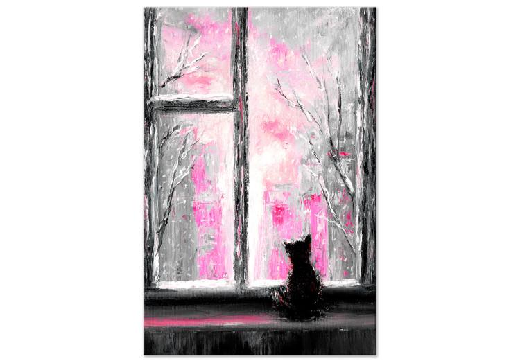 Canvas Longing Kitty (1 Part) Vertical Pink