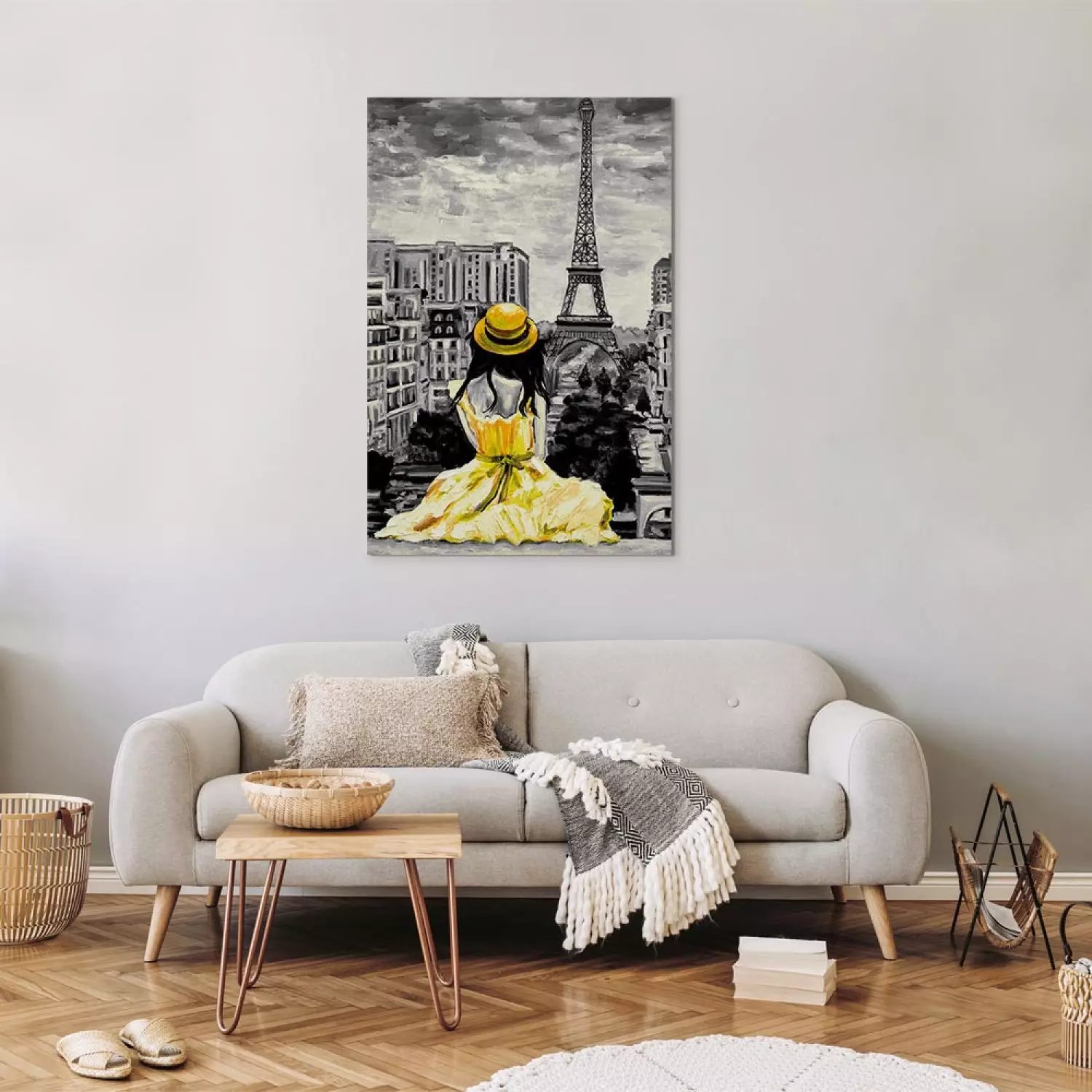 art-work-paris-colour-1-part-vertical-yellow-bimago