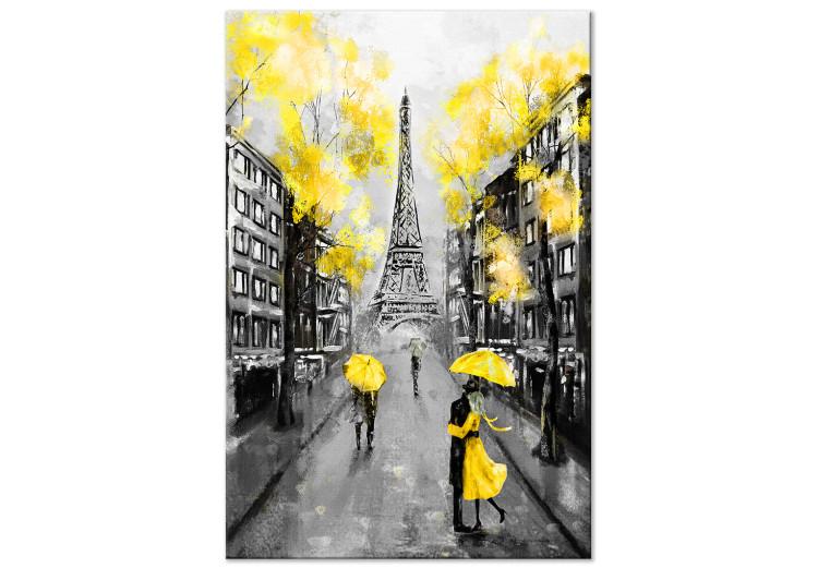 Canvas Paris Rendez-Vous (1 Part) Vertical Yellow