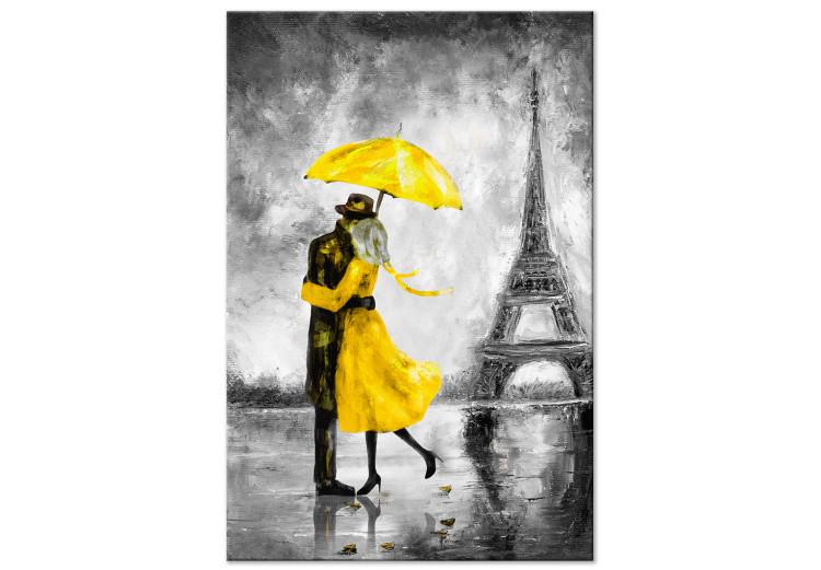 Canvas Paris Fog (1 Part) Vertical Yellow