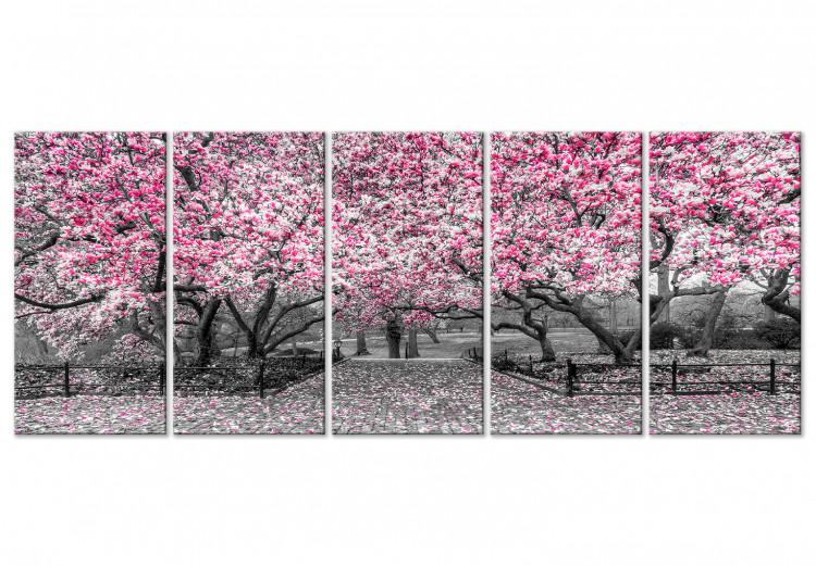 Canvas Magnolia Park (5 Parts) Narrow Pink