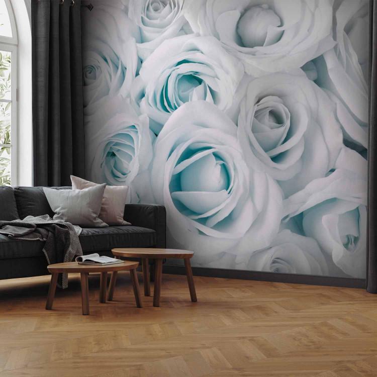 Wall Mural Satin Rose (Turquoise)