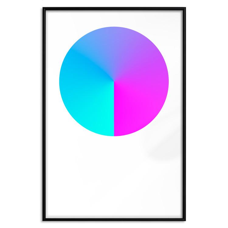Poster Neon Gradient - geometric figure in the shape of a circle with gradient