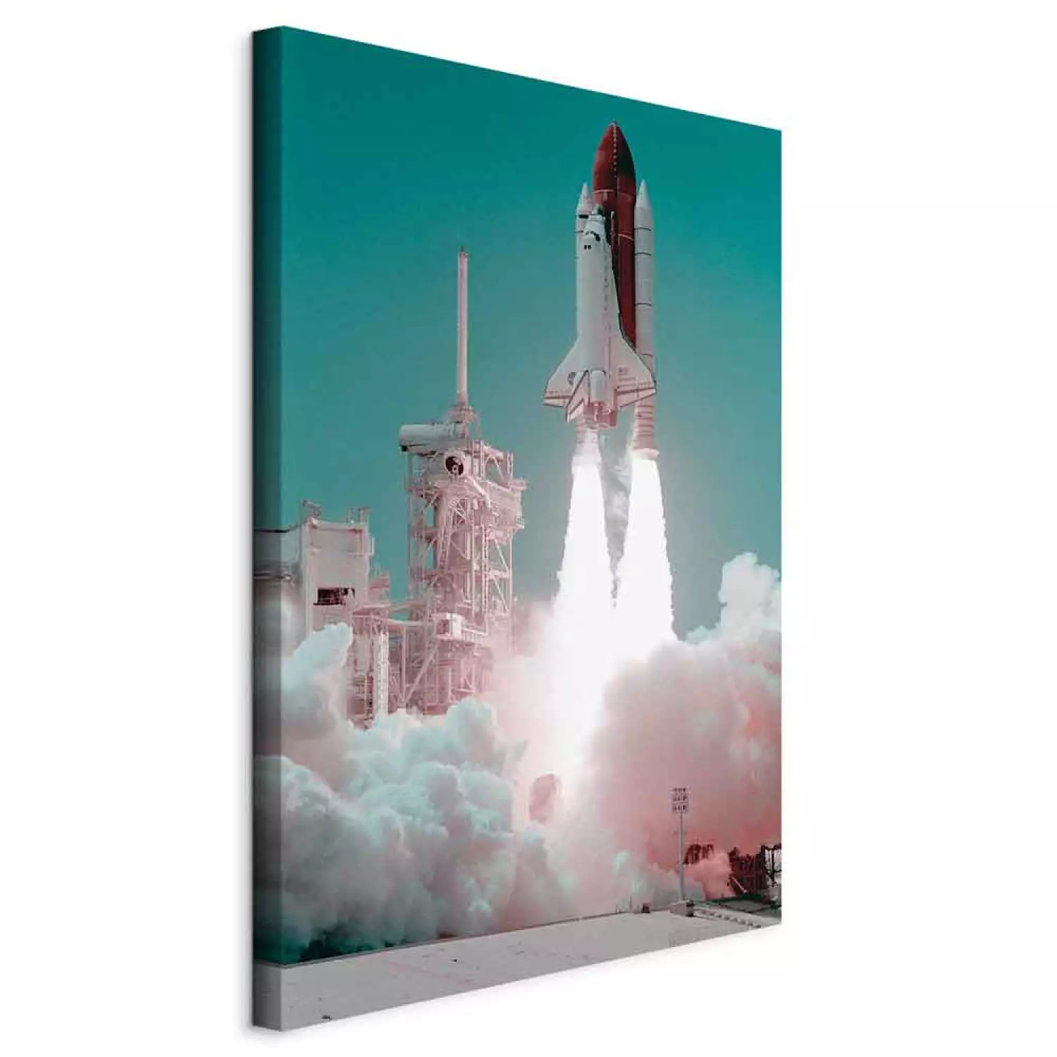 Canvas Art Print Space shuttle launch - photo from the launch into orbit