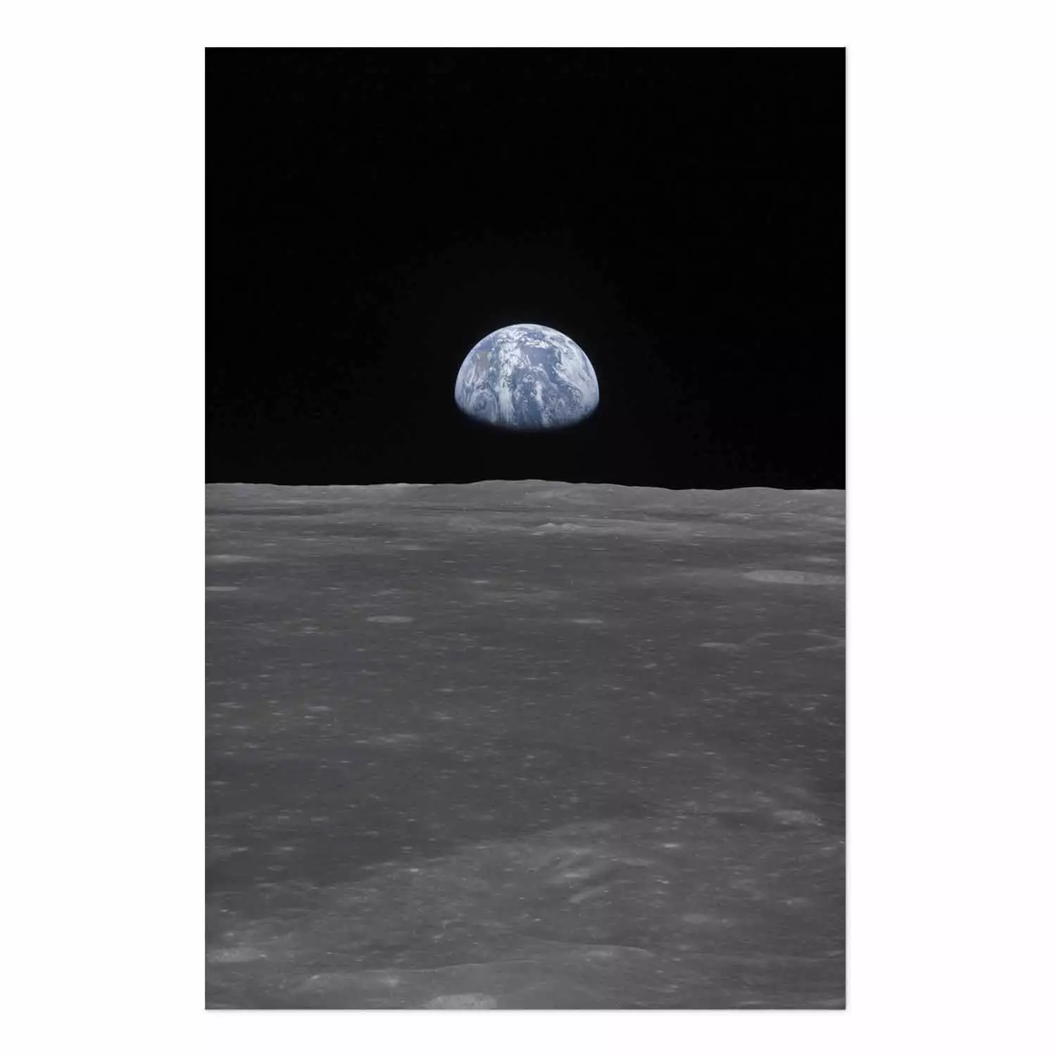 Wall Poster Far from Home - view from the moon to planet Earth in deep space