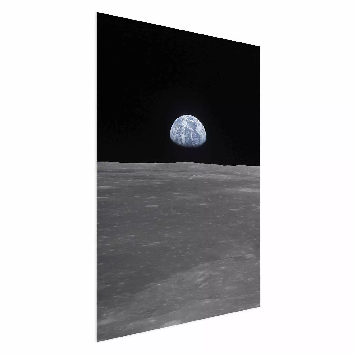 Wall Poster Far from Home - view from the moon to planet Earth in deep space