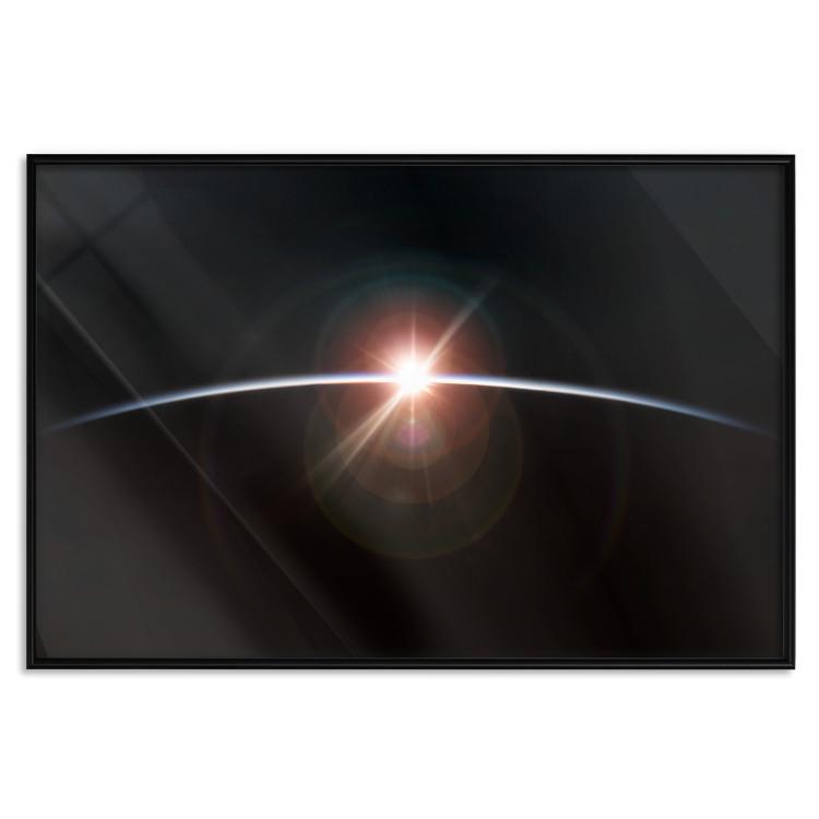 Poster Horizon - passing sun rays through planet in space
