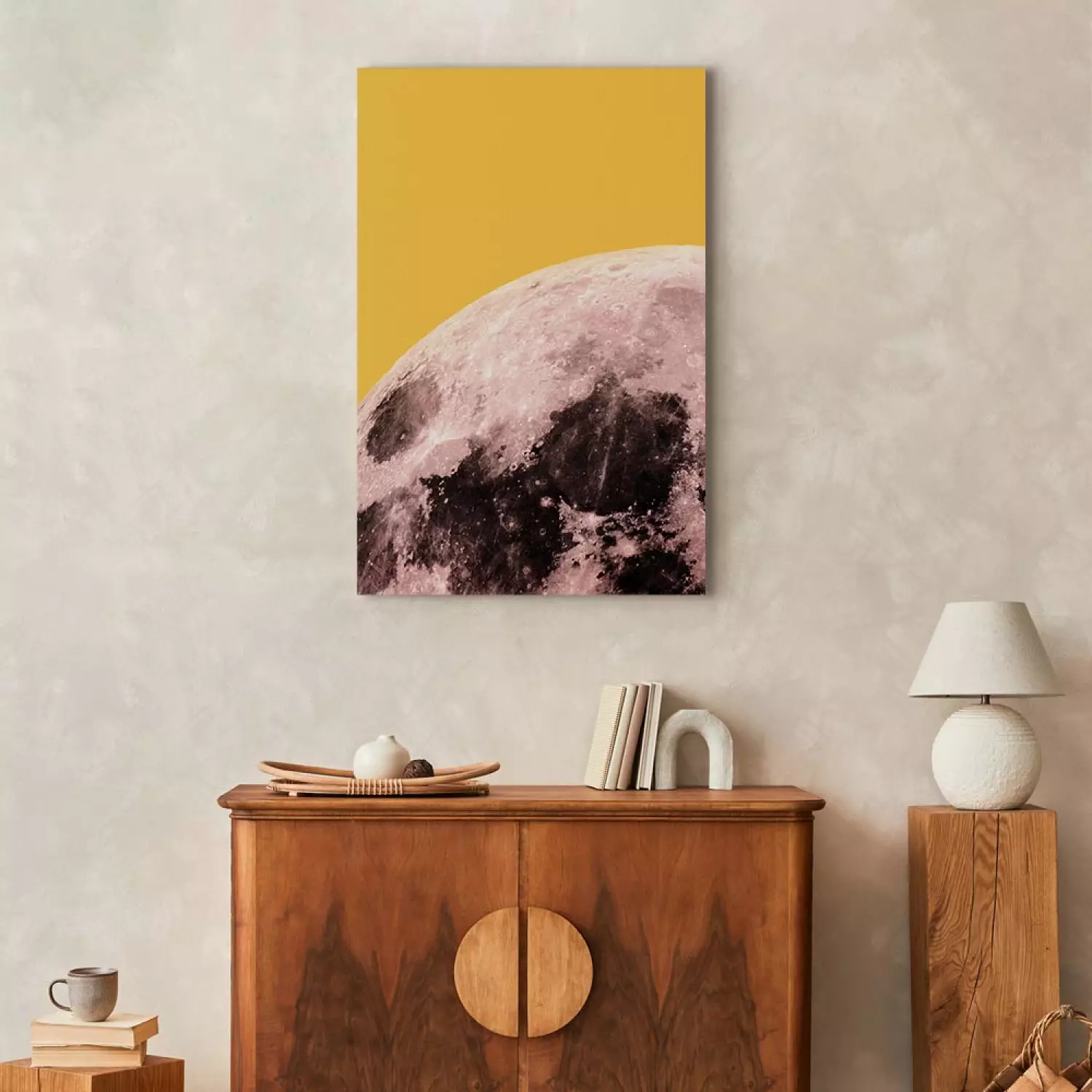 Canvas Art Print Unusual colours of the moon - photo of the cosmos in original colours