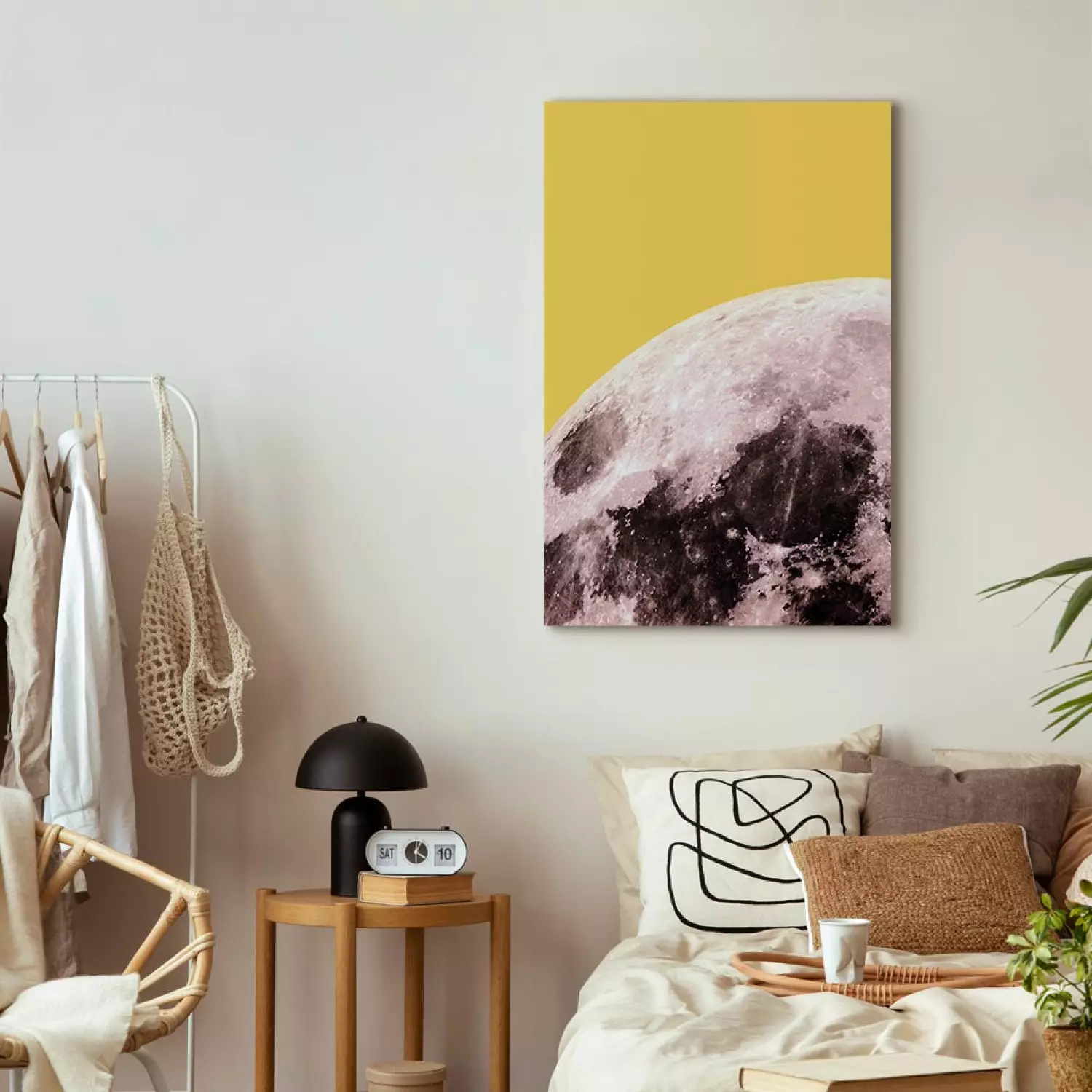 Canvas Art Print Unusual colours of the moon - photo of the cosmos in original colours