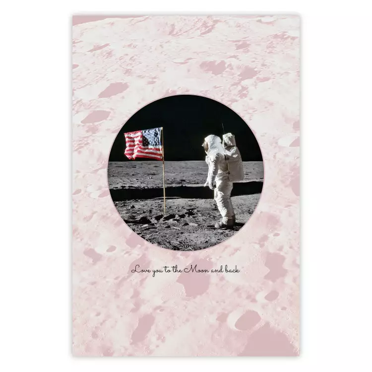 Poster Love You to the Moon and Back - English text on a moon background