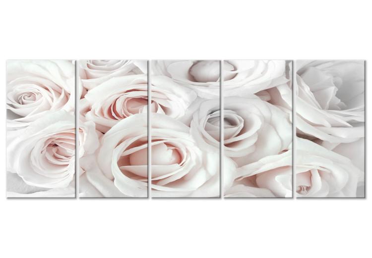 Canvas Pearl rose bouquet - composition of rose buds in white and pink colour