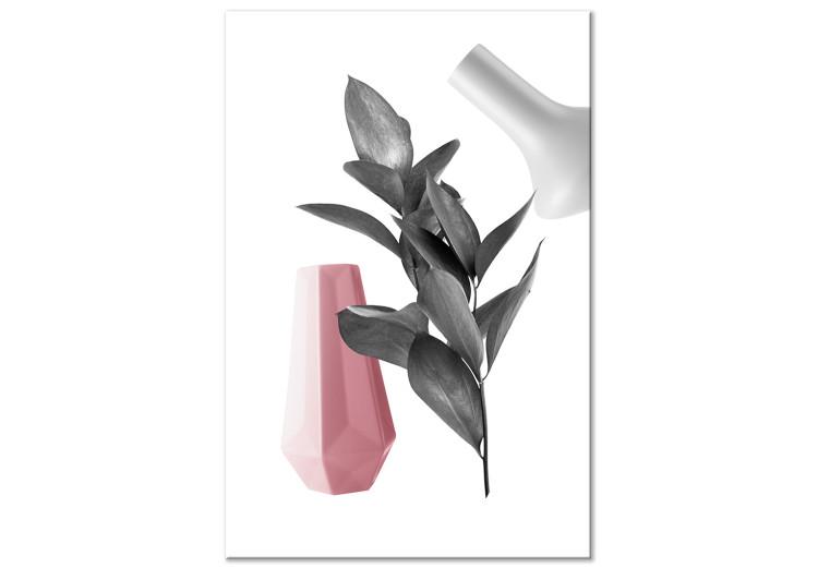 Canvas Leaves and vases - a modern composition with a botanical motif