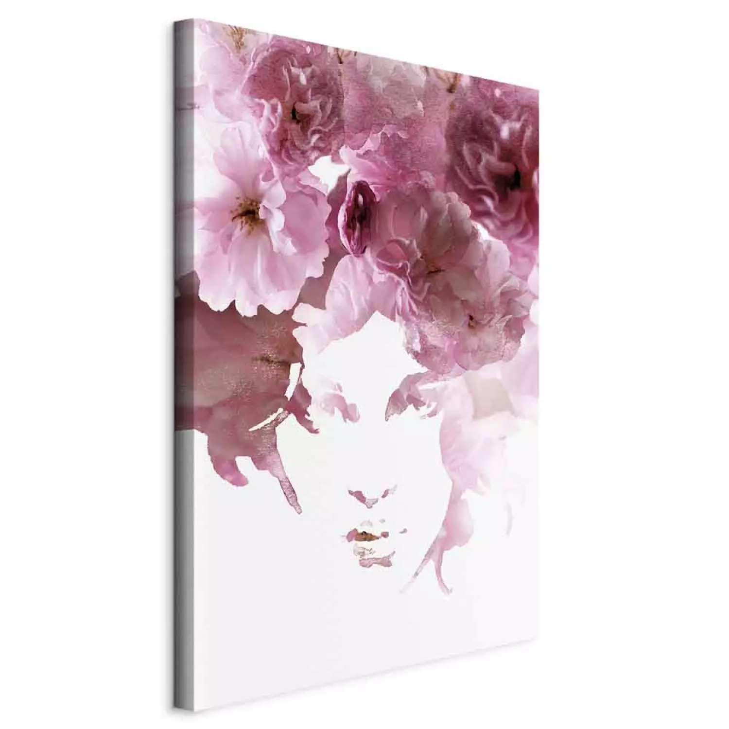 Canvas Floral woman portrait - abstract theme with woman and flowers