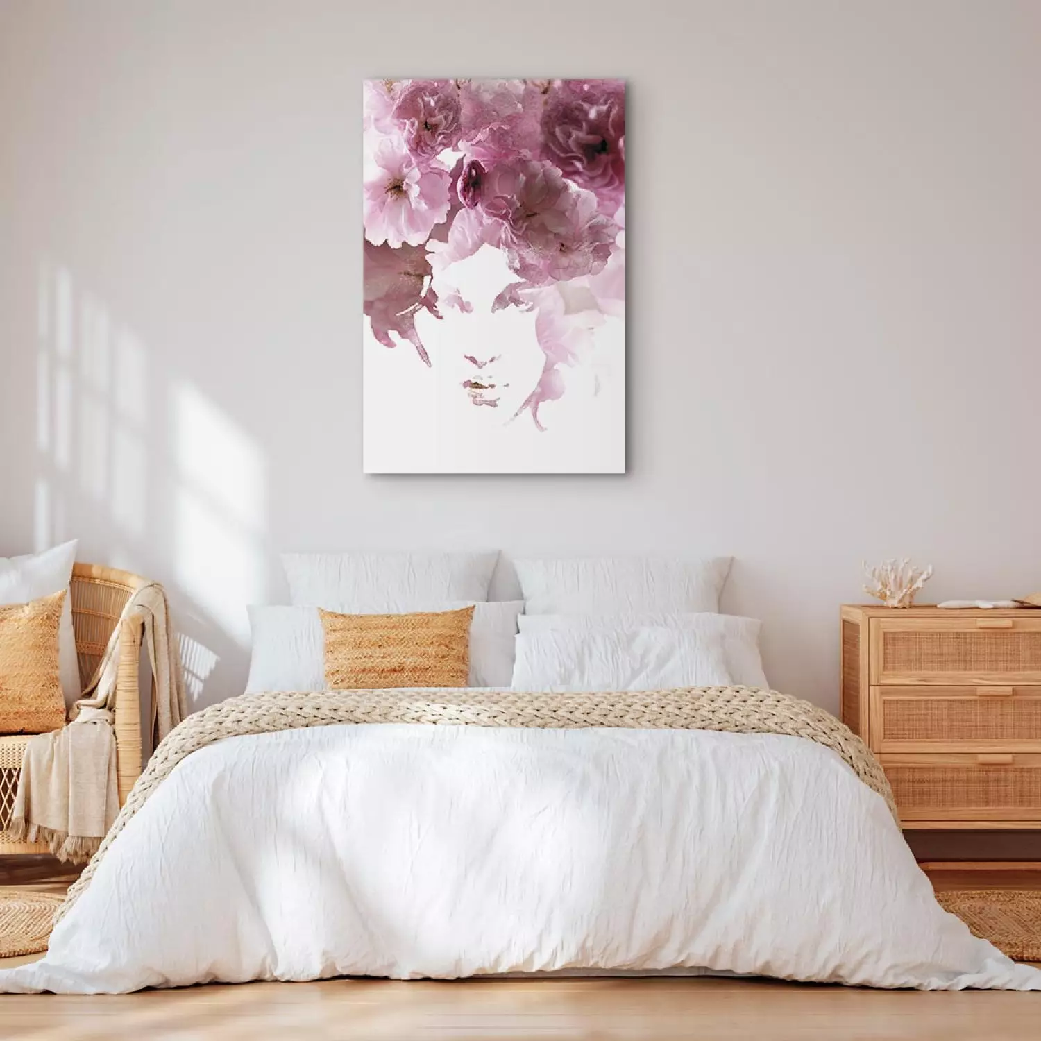 Canvas Floral woman portrait - abstract theme with woman and flowers