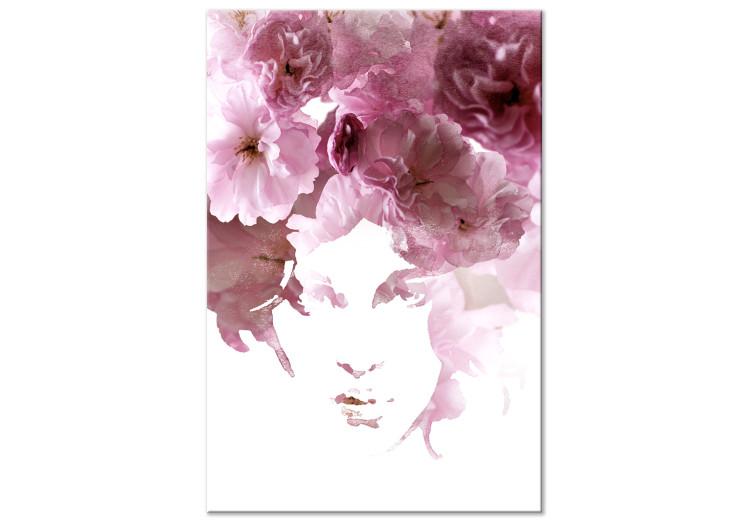 Canvas Floral woman portrait - abstract theme with woman and flowers