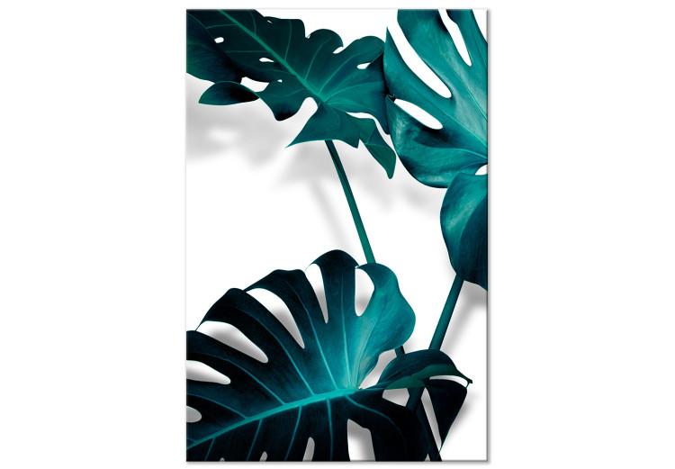 Canvas Blooming Monstera (1-part) - Emerald Green Color of Plant Nature