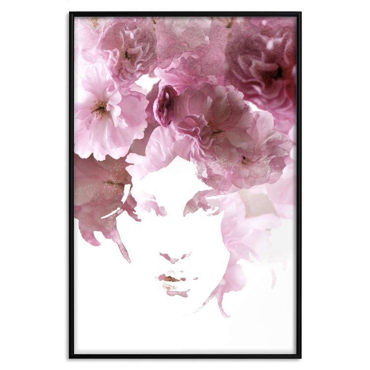 Poster Floral Gaze - whimsical portrait of a face created from flowers