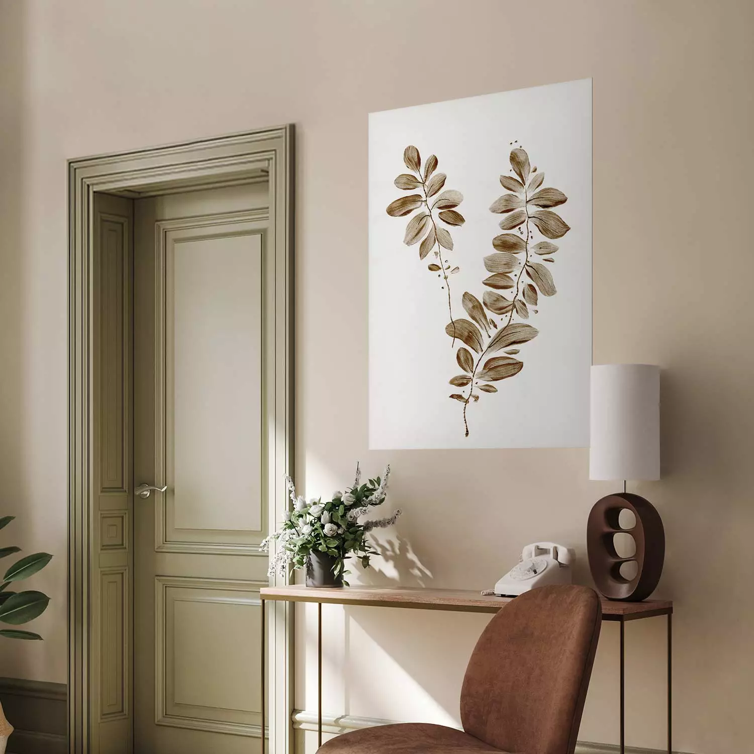 Poster August Leaves - plant in autumnal atmosphere with golden leaves