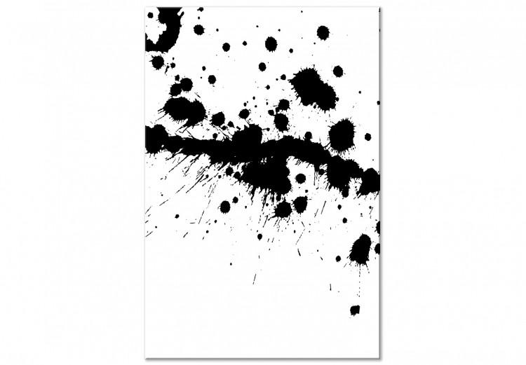 Canvas Abstraction with blots - pattern with black blots on white background