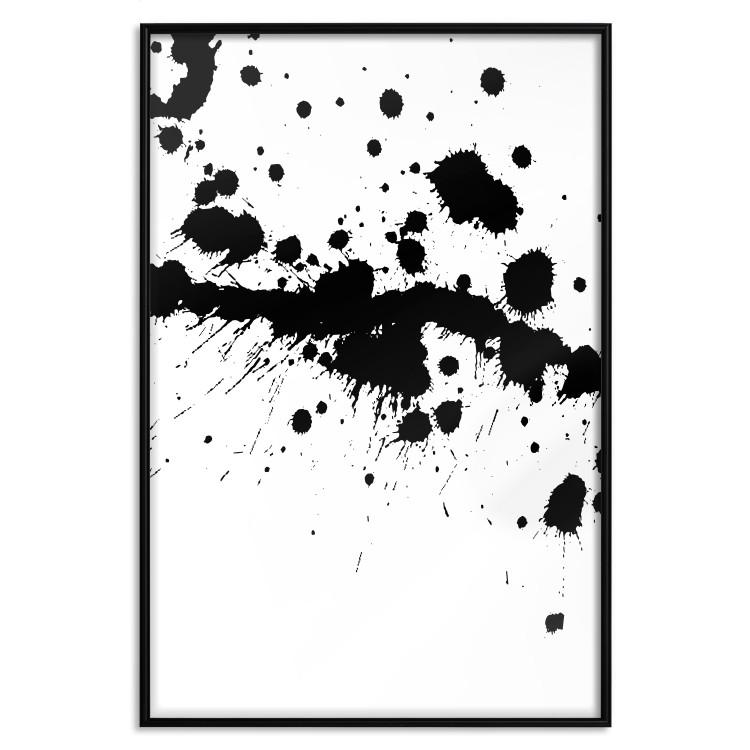 Poster Trace of Passion - black abstract spots and patterns on white background