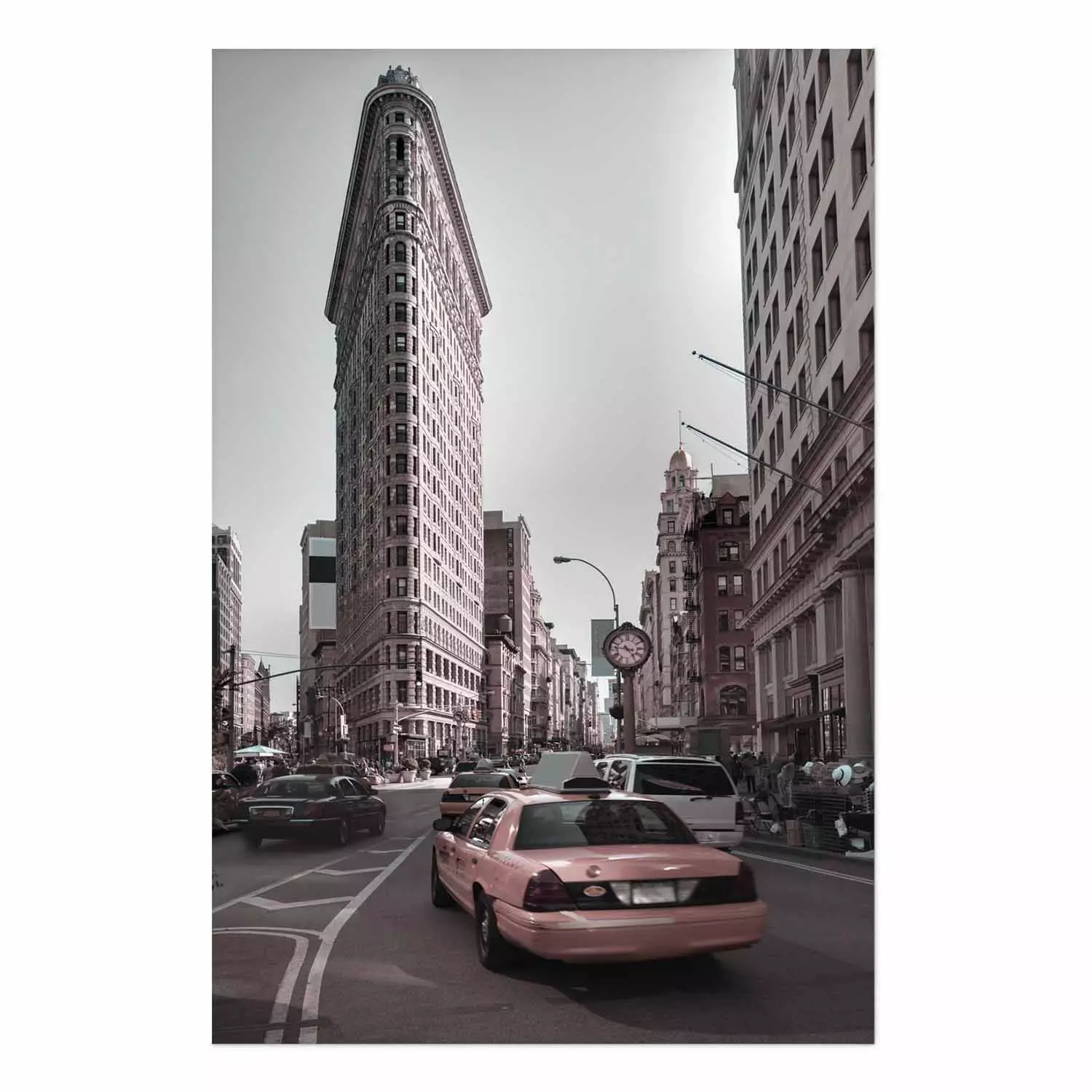 Wall Poster Urban Traffic - New York City architecture against backdrop of cars