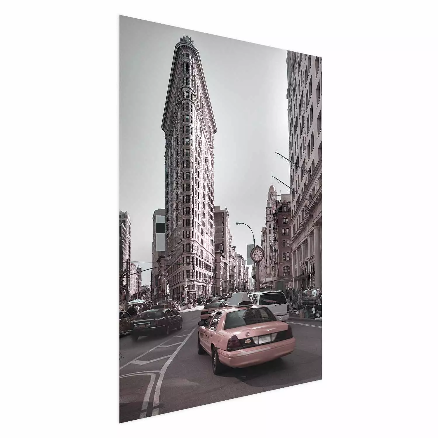 Wall Poster Urban Traffic - New York City architecture against backdrop of cars