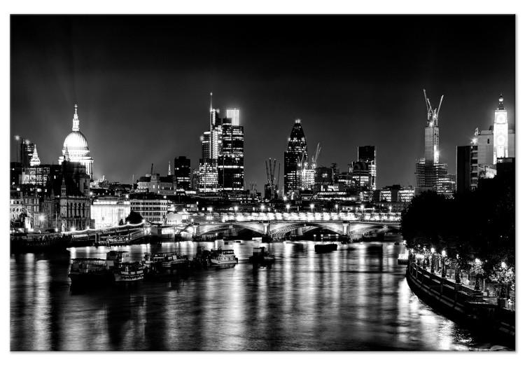 Canvas London Lights (1 Part) Wide Black and White
