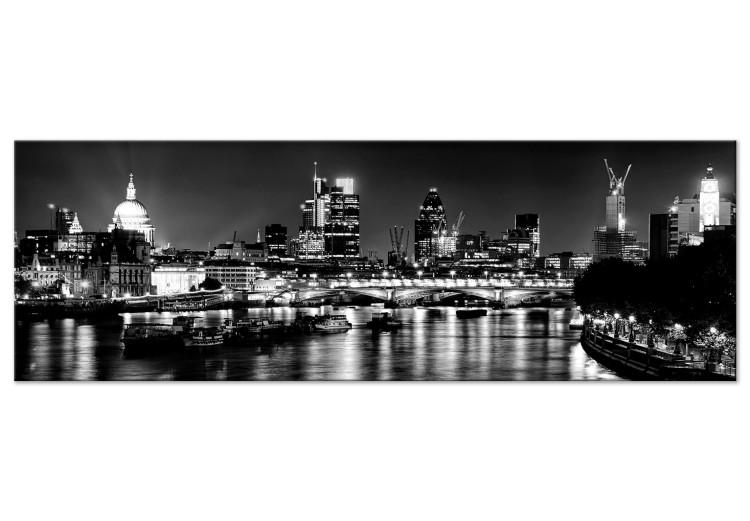 Canvas London Lights (1 Part) Narrow Black and White
