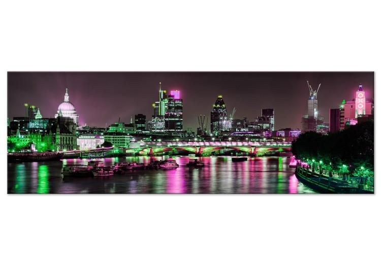 Canvas Night London - city panorama of London architecture and River Thames