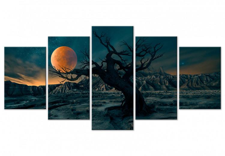 Canvas Twilight Time (5 Parts) Wide Green