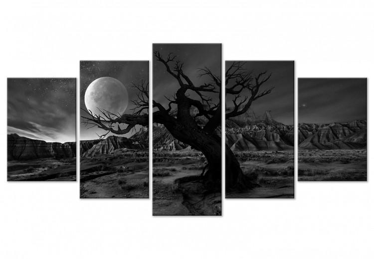 Canvas Twilight Time (5 Parts) Wide Grey