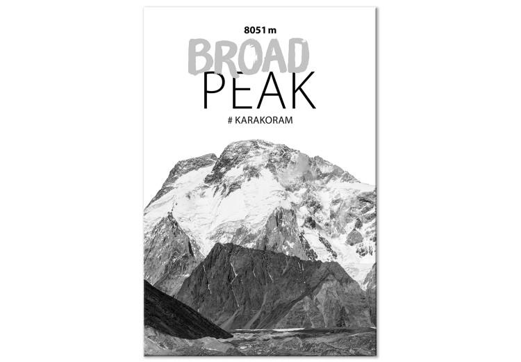 Canvas Peak of Broad Peak - photo with the mountain and English inscription