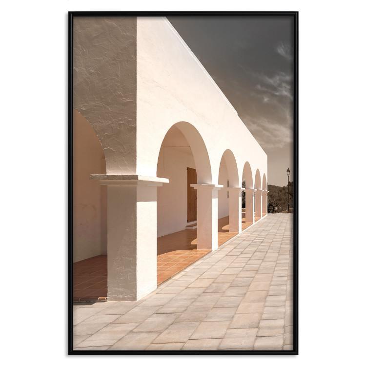 Poster Sunny Arcades - stone walkway and architecture in sunlight