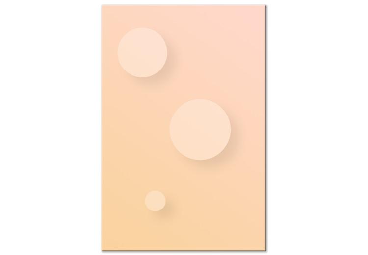 Canvas Pastel circles - an abstract composition in a beige and pink colour