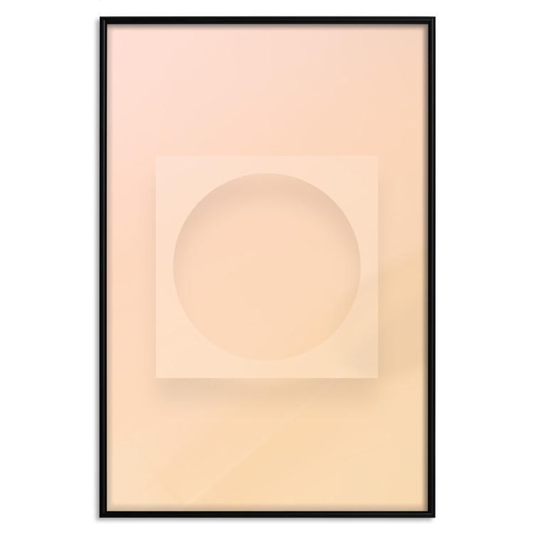 Poster Circle in Square - geometric shapes on pastel orange background