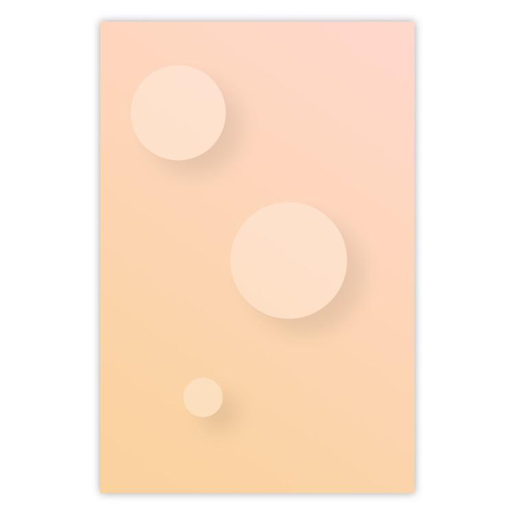 Poster Three Circles - geometric figures shaped as circles on pastel background