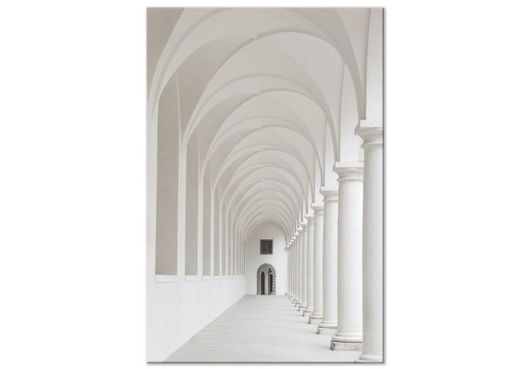 Canvas White colonnade - photograph with church architecture in white