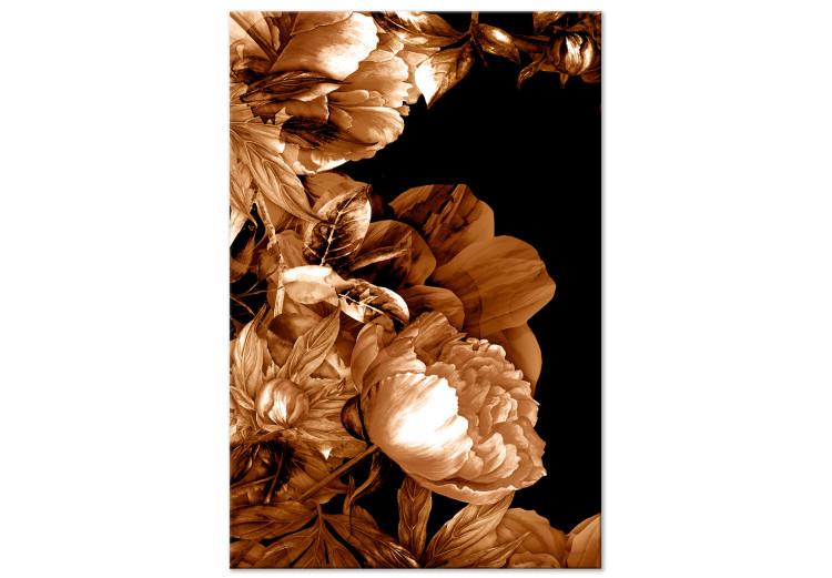 Canvas Autumn bouquet on black background - flowers in sepia