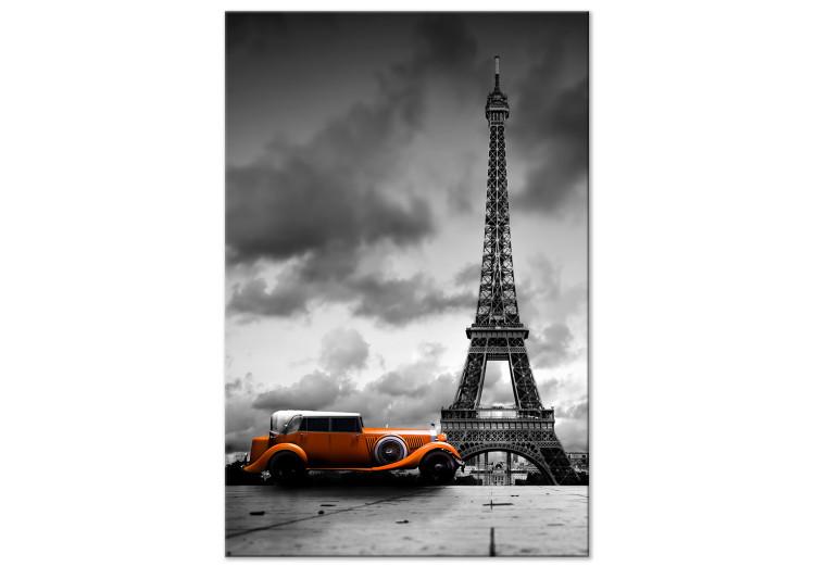 Canvas Orange Car (1 Part) Vertical